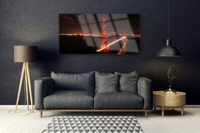 Image sur verre Tableau Pont architecture noir brun