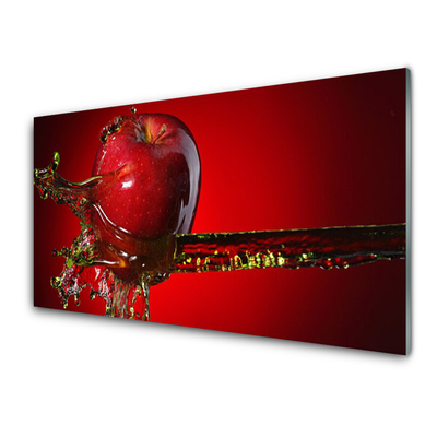 Image sur verre Tableau Pomme eau cuisine rouge