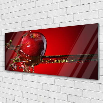Image sur verre Tableau Pomme eau cuisine rouge
