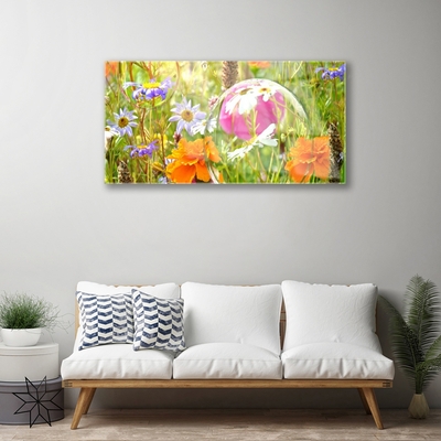 Image sur verre Tableau Fleurs nature multicolore