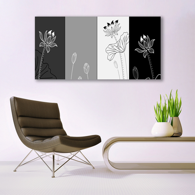 Image sur verre Tableau Abstrait art gris blanc noir