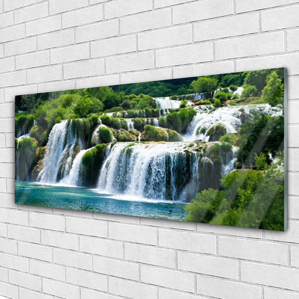 Tableau Sur Toile Tulup - Chute D'eau - 70x140 Cm - Paysage Moderne - Neuf