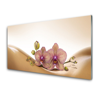 Image sur verre Tableau Arbres floral brun rose