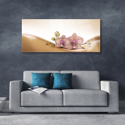 Image sur verre Tableau Arbres floral brun rose