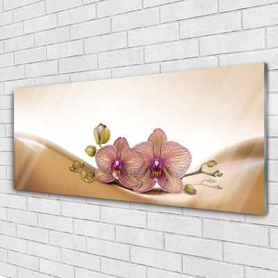 Image sur verre Tableau Arbres floral brun rose