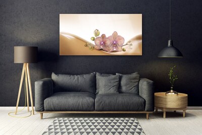 Image sur verre Tableau Arbres floral brun rose