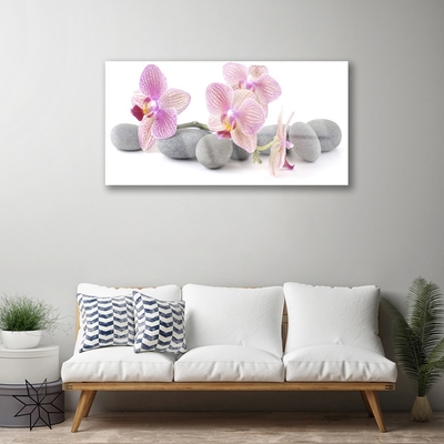 Image sur verre Tableau Arbres pierres floral rose gris