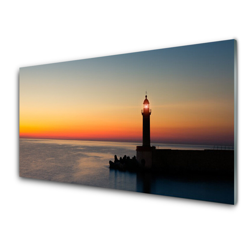 Tableau Déco Impression Sur Verre – Phare Et Mer – 160x85 Cm – ARTTOR – Neuf