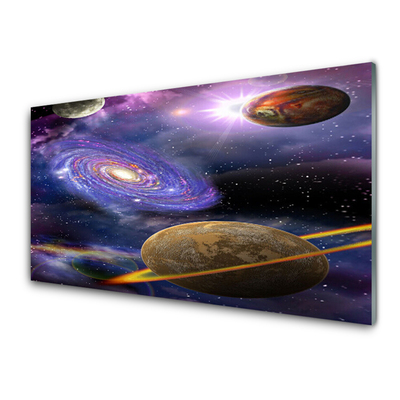 Image sur verre Tableau Univers univers violet gris