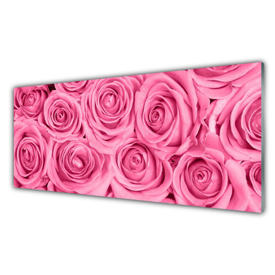 Image sur verre Tableau Roses floral rose