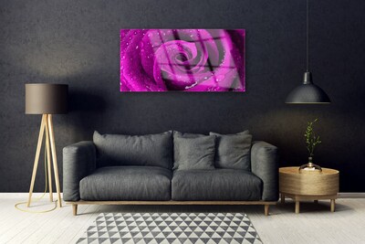 Image sur verre Tableau Rose floral rose