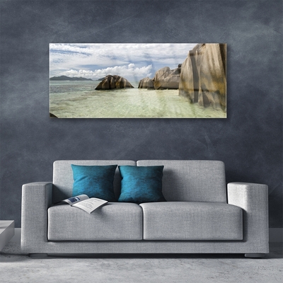 Image sur verre Tableau Roche paysage gris