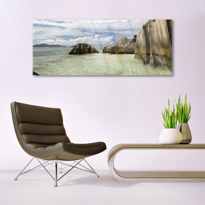 Image sur verre Tableau Roche paysage gris