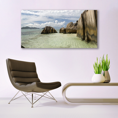 Image sur verre Tableau Roche paysage gris