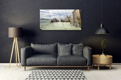 Image sur verre Tableau Roche paysage gris