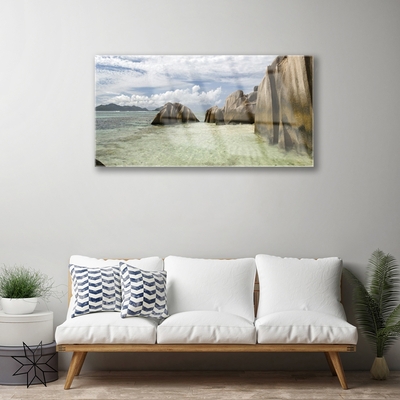 Image sur verre Tableau Roche paysage gris