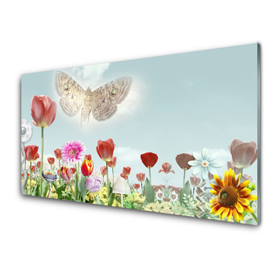 Image sur verre Tableau Fleurs nature multicolore