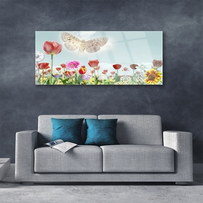 Image sur verre Tableau Fleurs nature multicolore