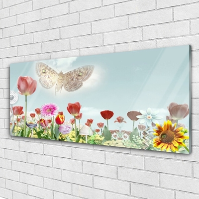 Image sur verre Tableau Fleurs nature multicolore