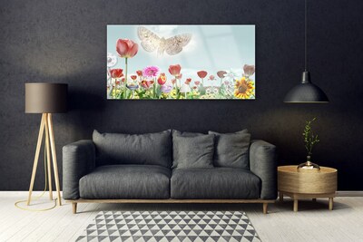 Image sur verre Tableau Fleurs nature multicolore