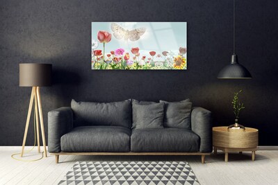 Image sur verre Tableau Fleurs nature multicolore