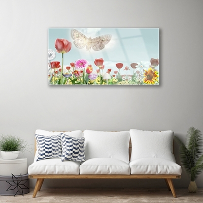 Image sur verre Tableau Fleurs nature multicolore