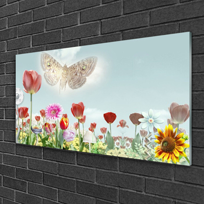 Image sur verre Tableau Fleurs nature multicolore