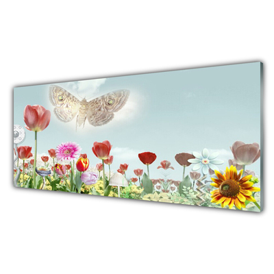 Image sur verre Tableau Fleurs nature multicolore