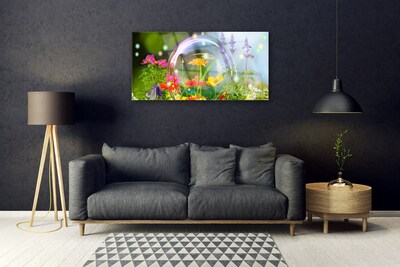 Image sur verre Tableau Fleurs nature multicolore