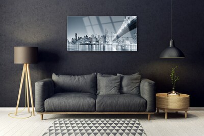 Image sur verre Tableau Pont ville architecture gris