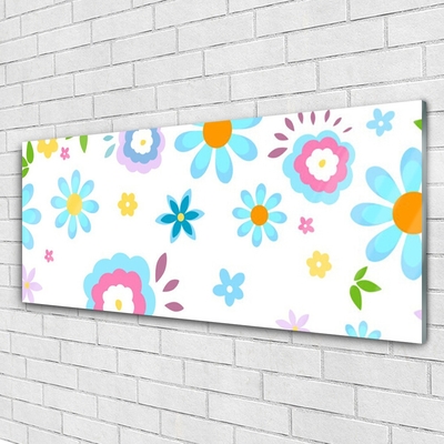 Image sur verre Tableau Fleurs art multicolore