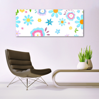 Image sur verre Tableau Fleurs art multicolore