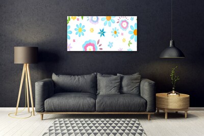 Image sur verre Tableau Fleurs art multicolore