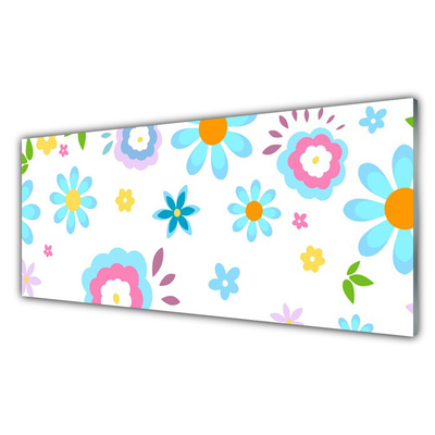 Image sur verre Tableau Fleurs art multicolore