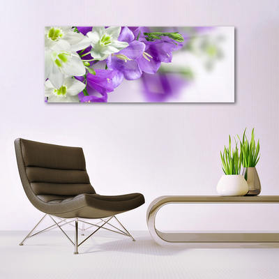 Image sur verre Tableau Fleurs floral violet blanc