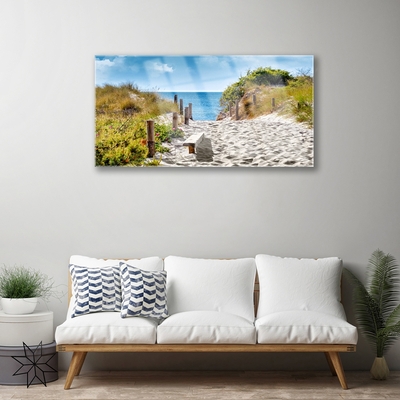 Image sur verre Tableau Sentier paysage brun