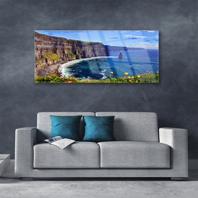 Image sur verre Tableau Golfe paysage brun bleu vert