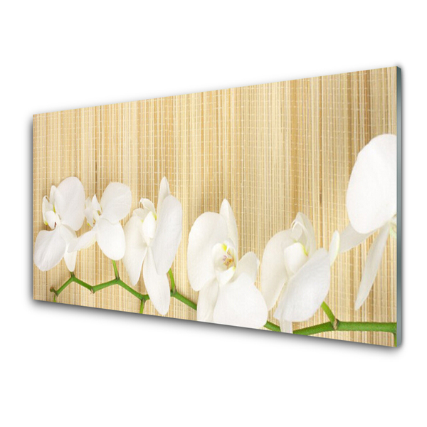 Image sur verre Tableau Fleurs floral blanc