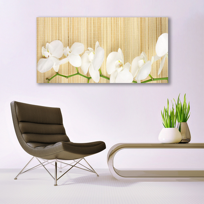 Image sur verre Tableau Fleurs floral blanc