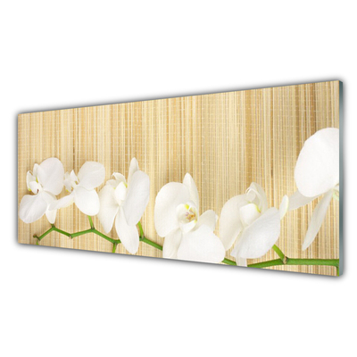 Image sur verre Tableau Fleurs floral blanc