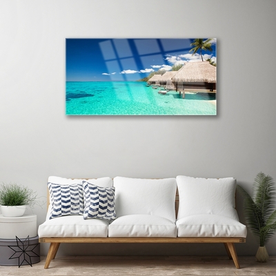 Image sur verre Tableau Mer paysage bleu