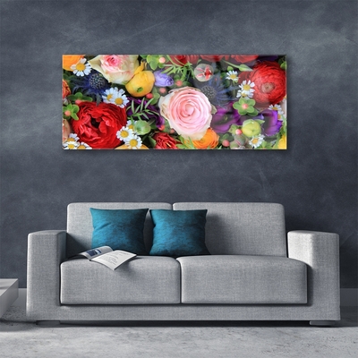 Image sur verre Tableau Fleurs floral multicolore