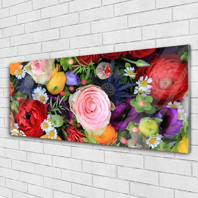 Image sur verre Tableau Fleurs floral multicolore