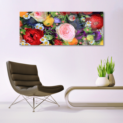 Image sur verre Tableau Fleurs floral multicolore