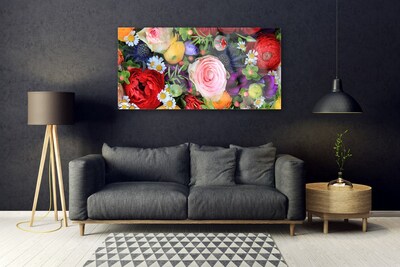 Image sur verre Tableau Fleurs floral multicolore