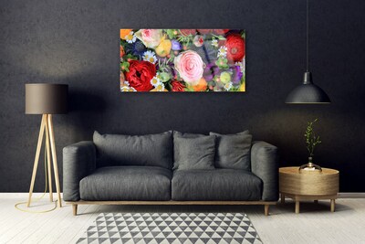 Image sur verre Tableau Fleurs floral multicolore