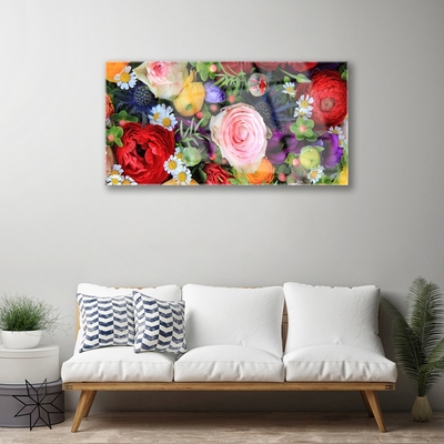 Image sur verre Tableau Fleurs floral multicolore