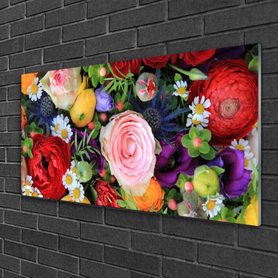 Image sur verre Tableau Fleurs floral multicolore