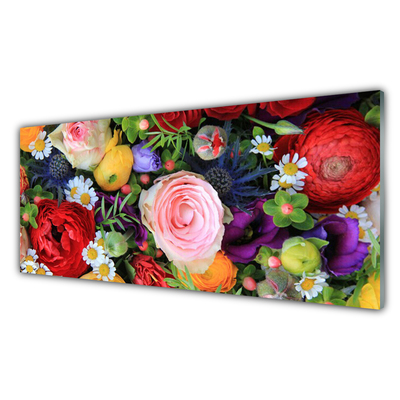 Image sur verre Tableau Fleurs floral multicolore