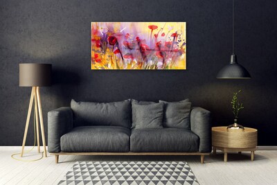 Image sur verre Tableau Fleurs art multicolore
